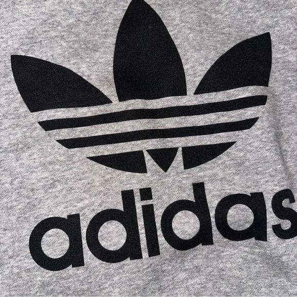 Bundle 2 Men’s Medium Adidas Logo Hoodie and Crewneck Pullover - grey color - Picture 7 of 9